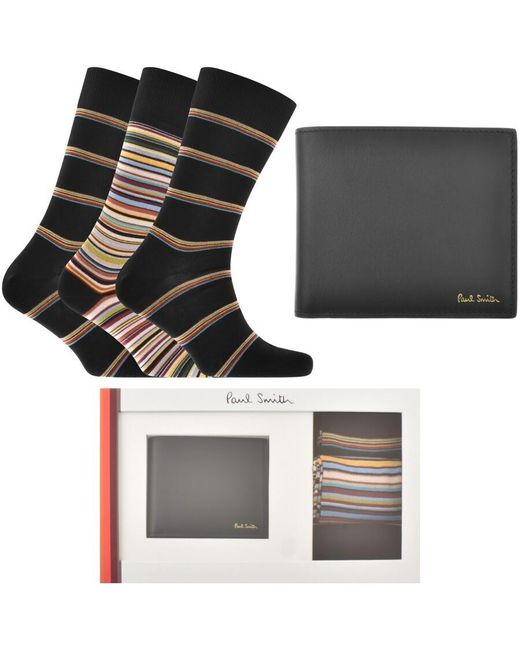 Paul Smith Black Gift Set Wallet And 3 Pack Socks for men