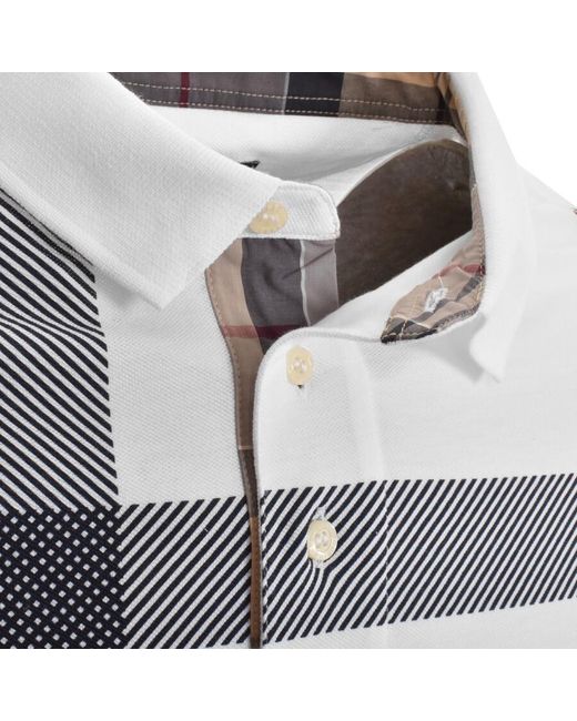 Barbour White Blaine Polo T Shirt for men