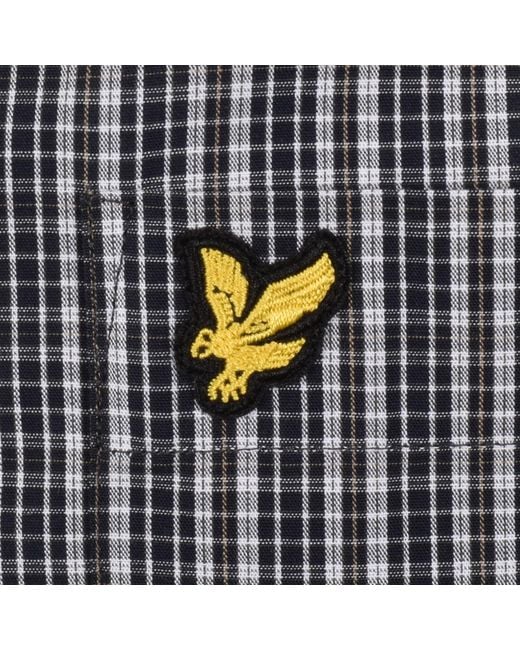 Lyle & Scott Gray Grid Check Shirt for men