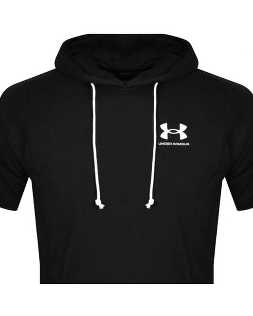 Under Armour Black Terry Short Sleeve Hoodie for men