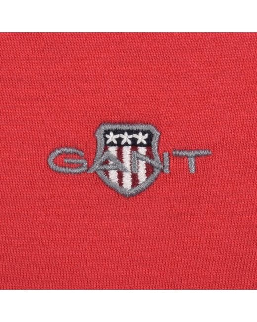 Gant Red Multistripe T Shirt Rose for men