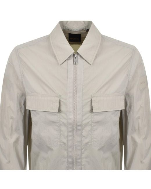Boss Gray Boss Lotape Nylon Overshirt Open for men