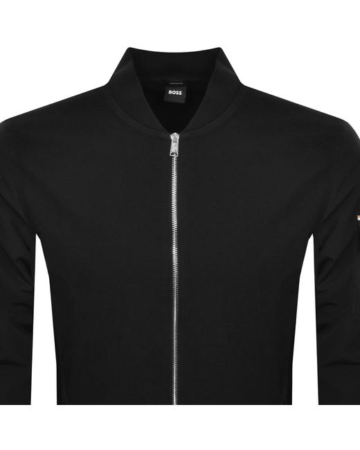 BOSS BUSINESS Black Boss Skiles 25 Full Zip Sweatshirt for men