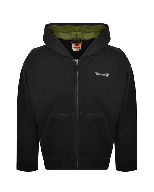 Timberland Black Hooded Bomber Jacket for men