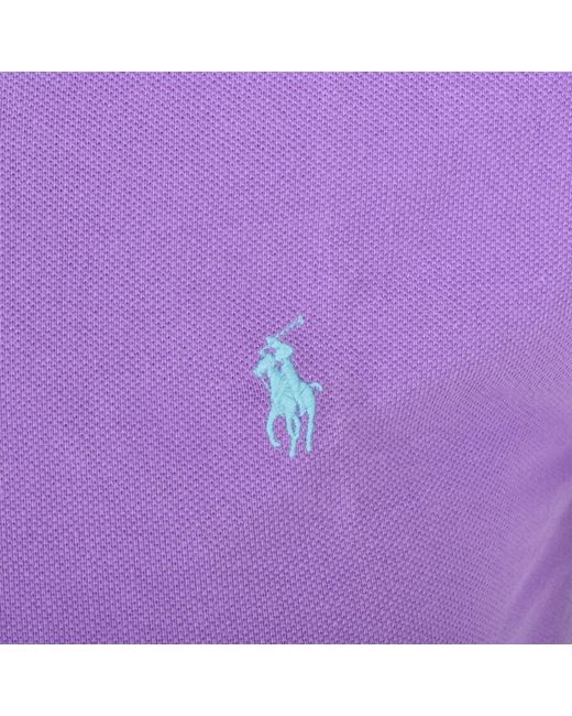 Ralph Lauren Purple Slim Fit Polo T Shirt for men