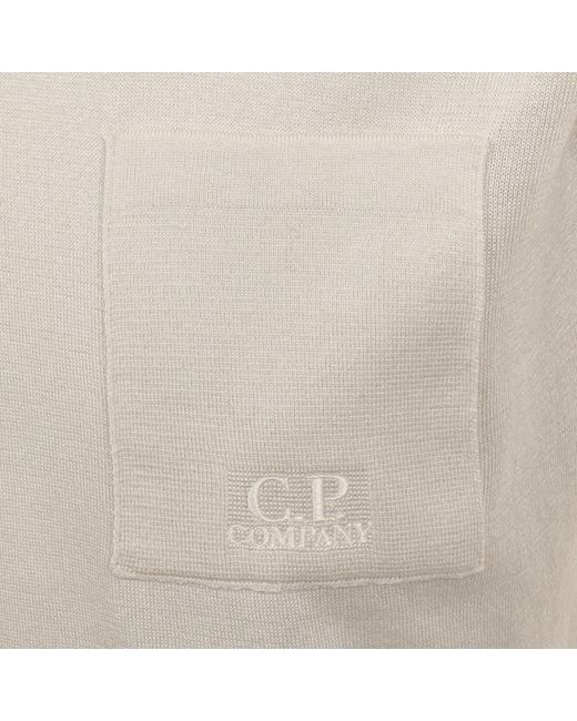 C P Company Natural Cp Company Knit Polo T Shirt for men