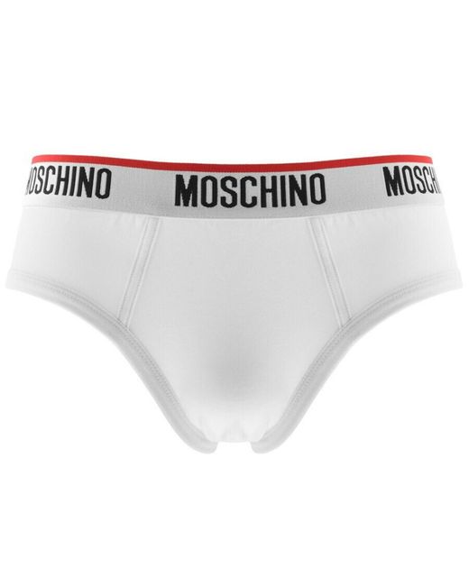 Moschino White Underwear Three Pack Briefs for men