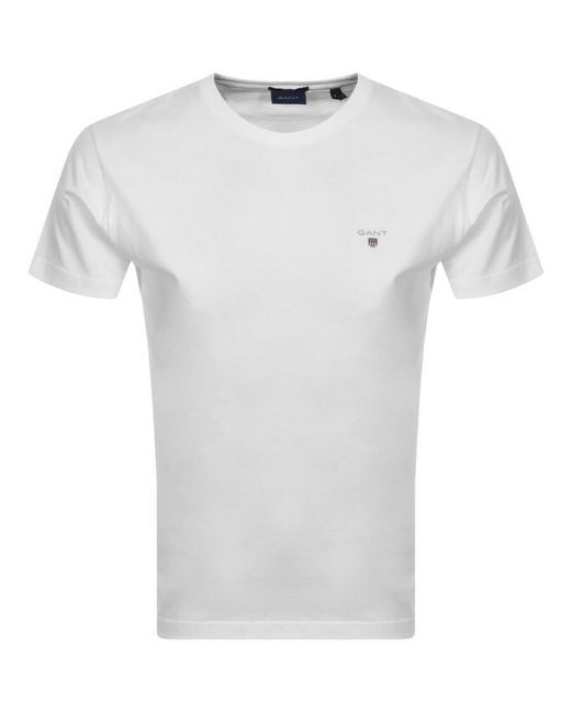White All Sizes Gant Solid T-shirt Short Sleeve 