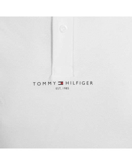 Tommy Hilfiger White Logo Tipped Polo T Shirt for men