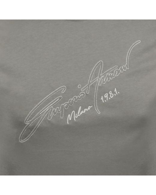 Armani Gray Emporio Logo T Shirt for men