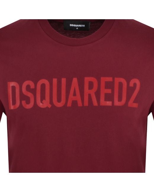 DSquared² Red Icon Logo Loose Fit T Shirt for men
