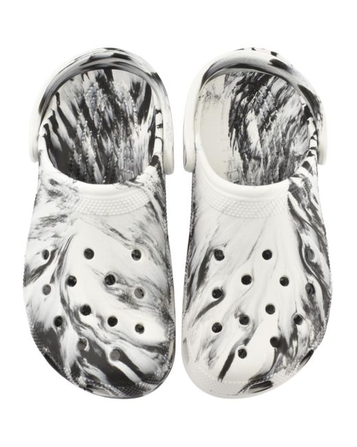 CROCSTM White Classic Marbled Clogs for men