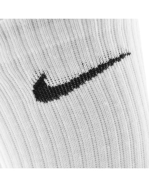 Nike White 6 Pack Crew Socks for men