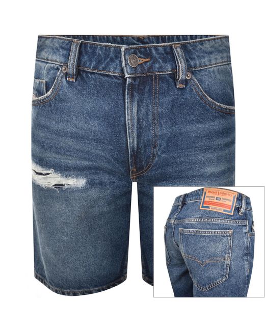 DIESEL Blue Denim Regular Shorts for men