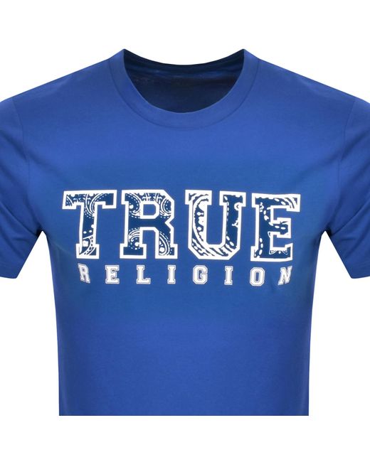 True Religion Blue Logo T Shirt for men