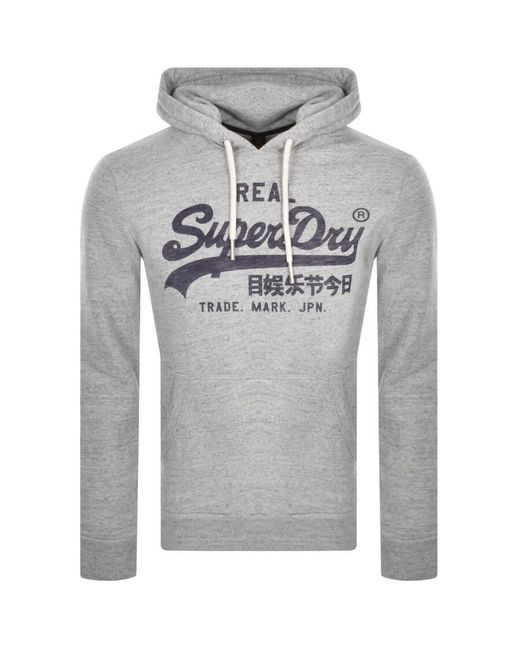 Superdry Vintage Logo Hoodie in Gray for Men | Lyst