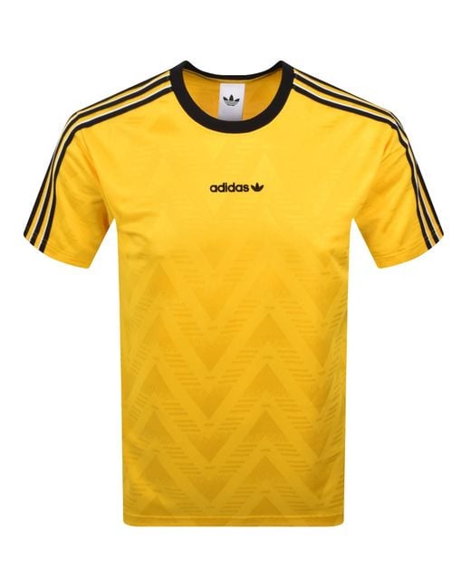 Adidas Originals Yellow Jacquard Jersey T Shirt for men