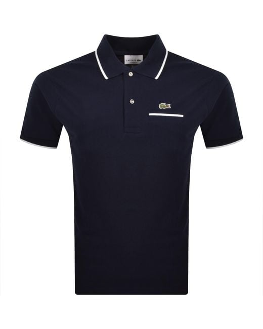 Lacoste Blue Tipped Polo T Shirt for men