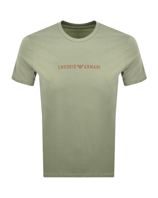 Armani Green Emporio Crew Neck T Shirt Sage for men