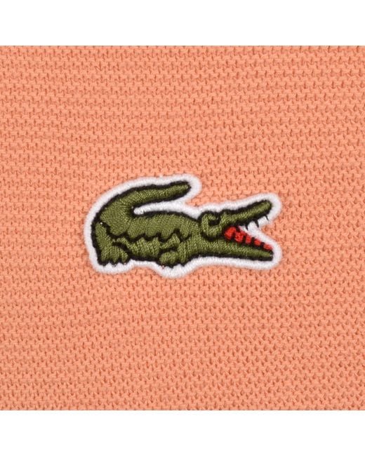 Lacoste Orange Knit Polo Shirt Coral for men