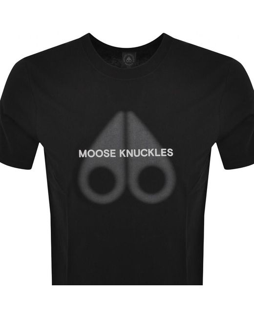 Moose Knuckles Black Riverdale T Shirt for men