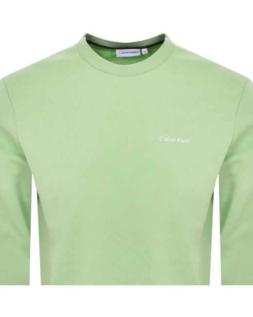Calvin Klein Green Micro Logo Repreve Sweatshirt for men