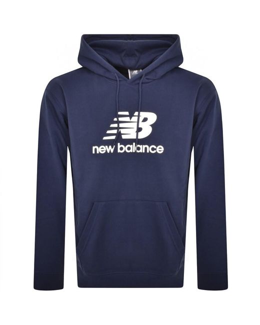 New Balance Blue Sport Essentials Logo Hoodie for men