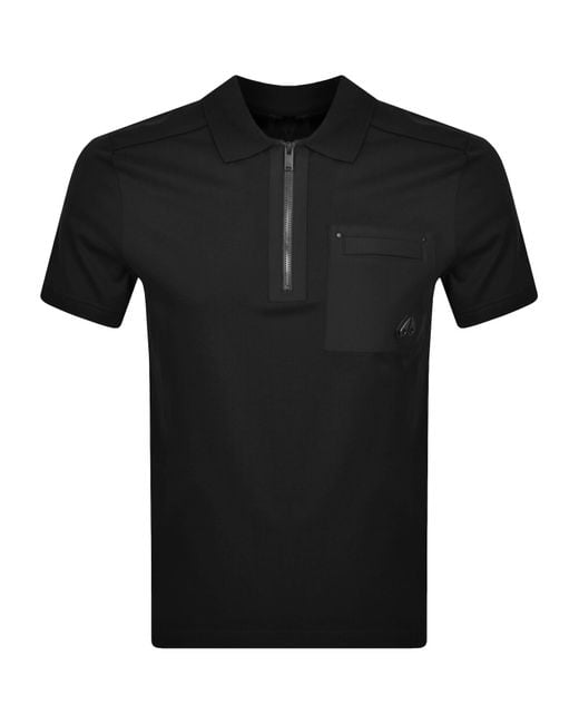 Moose Knuckles Black Dalon Polo T Shirt for men