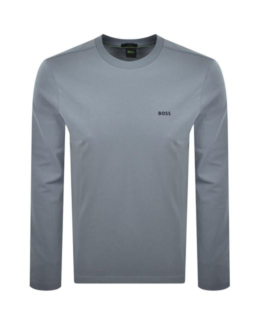 Boss Gray Boss Long Sleeved Stretch T Shirt Dark for men
