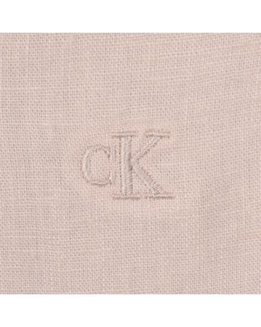 Calvin Klein Pink Short Sleeve Linen Shirt for men