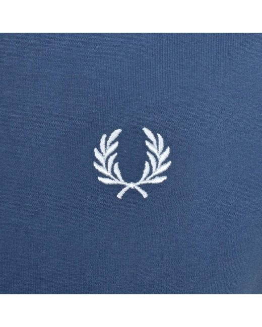 Fred Perry Blue Twin Tipped T Shirt for men