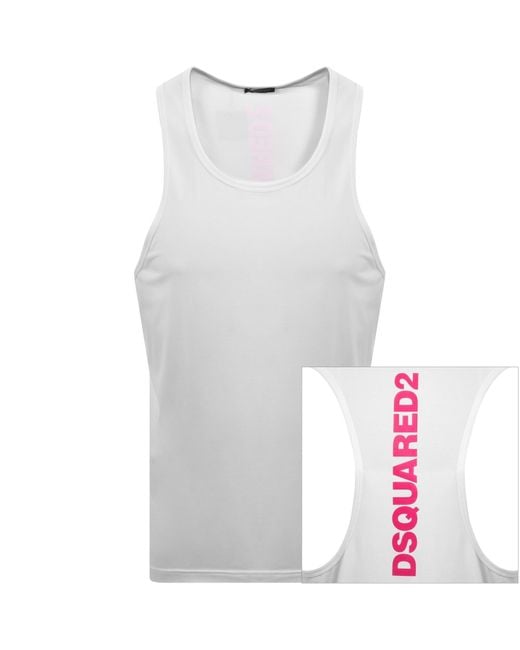 DSquared² White Back Logo Vest for men