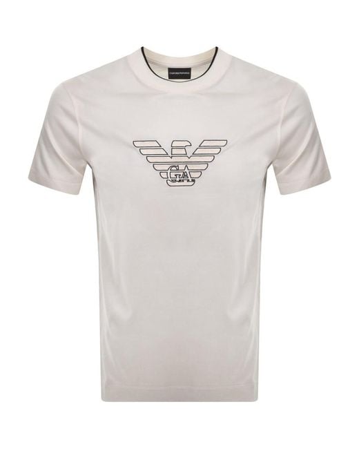 Armani Gray Emporio Logo T Shirt for men