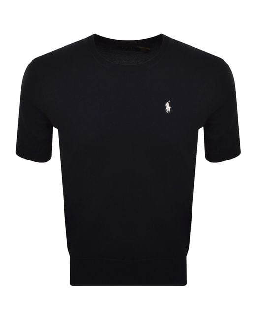 Ralph Lauren Black Short Sleeve Knit Jumper for men