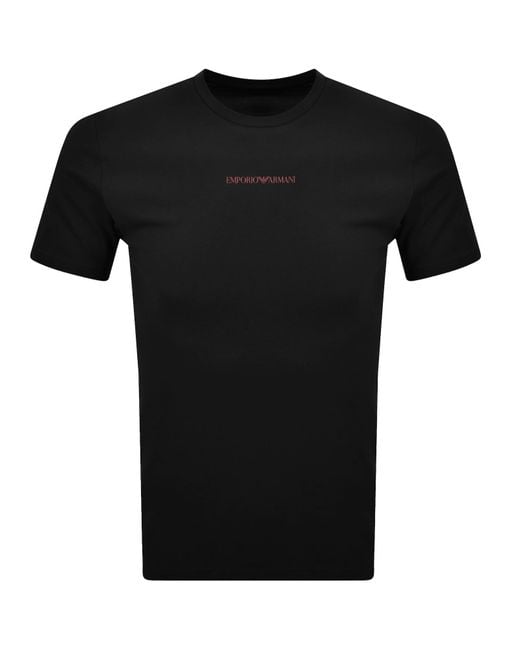 Armani Black Emporio Logo T Shirt for men