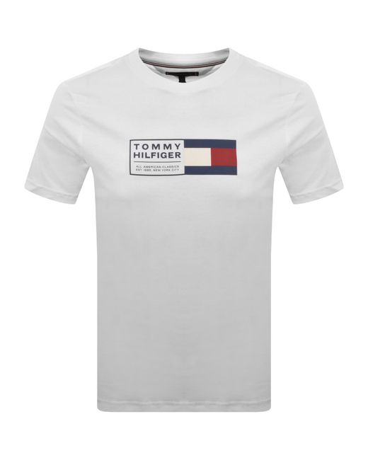 Tommy Hilfiger Gray Text Box T Shirt for men