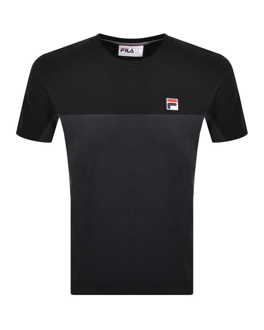 Fila Black Fila Tiebreaker Colour Block T Shirt for men