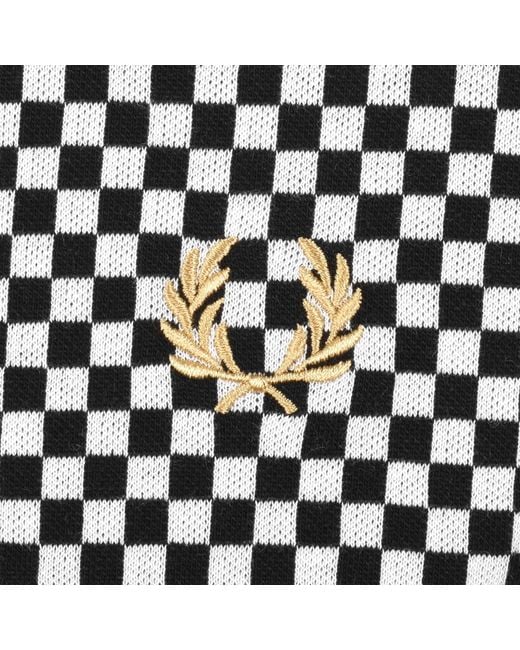 Fred Perry Black Chequerboard Polo for men
