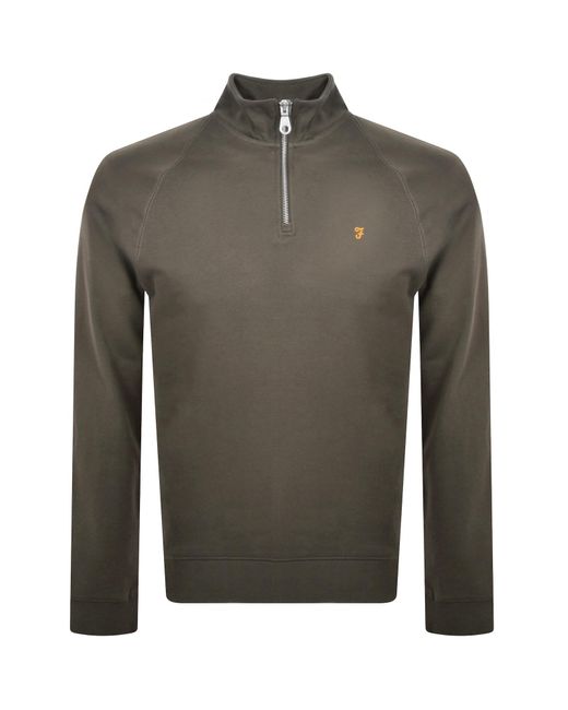 Farah Men's Gray Farah Jim Quarter Zip Sweatshirt