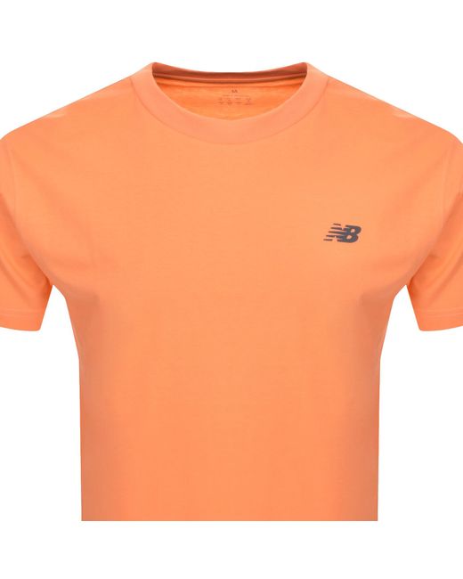 New Balance Orange Sport Essentials Logo T Shirt for men