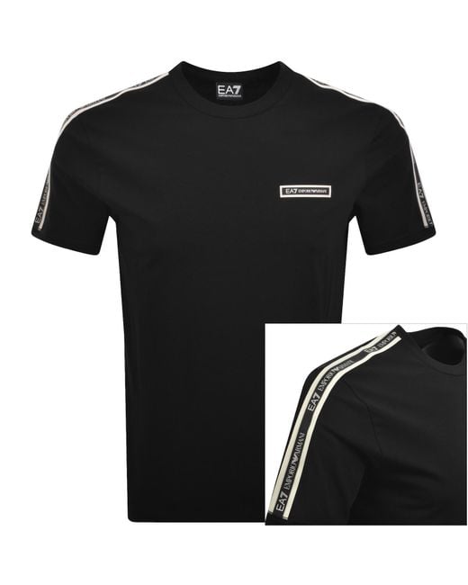 EA7 Black Emporio Armani Logo T Shirt for men