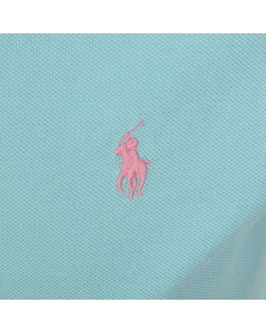 Ralph Lauren Blue Custom Slim Polo T Shirt for men