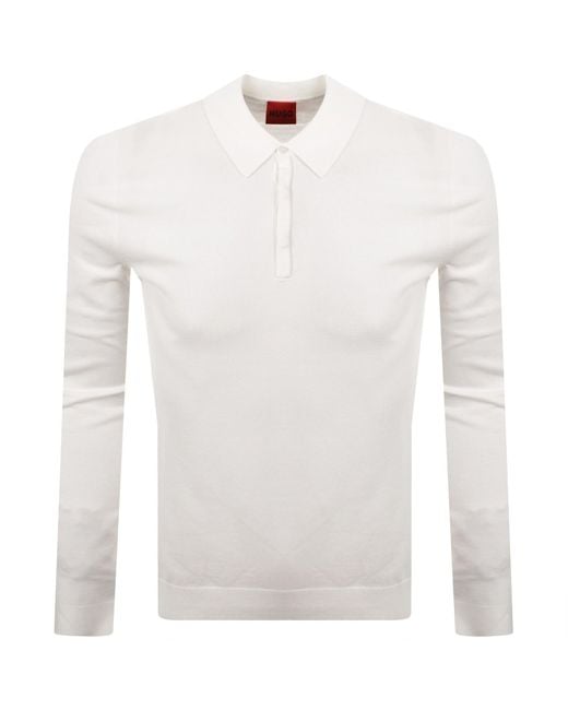 HUGO White San Pippo Slim Fit Polo T Shirt for men