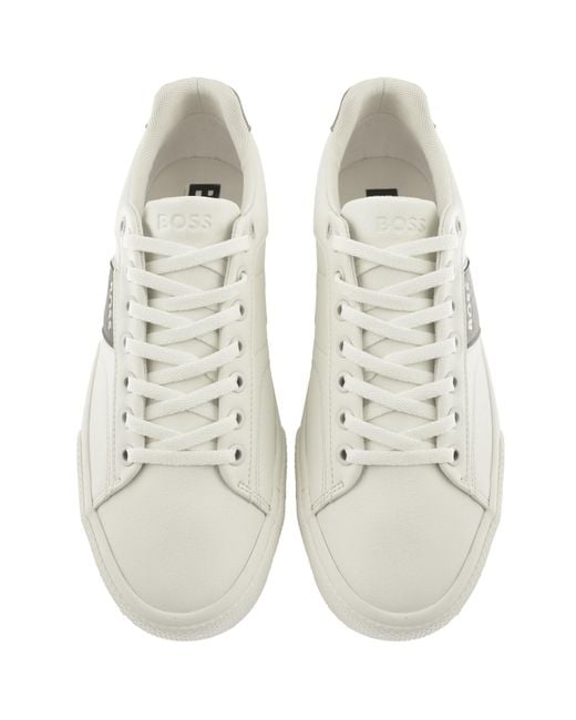 BOSS BUSINESS Natural Boss Aiden Tennis Trainers for men