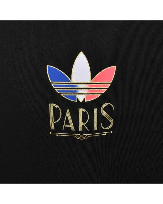 Adidas Originals Black Paris Artdeco Logo T Shirt for men