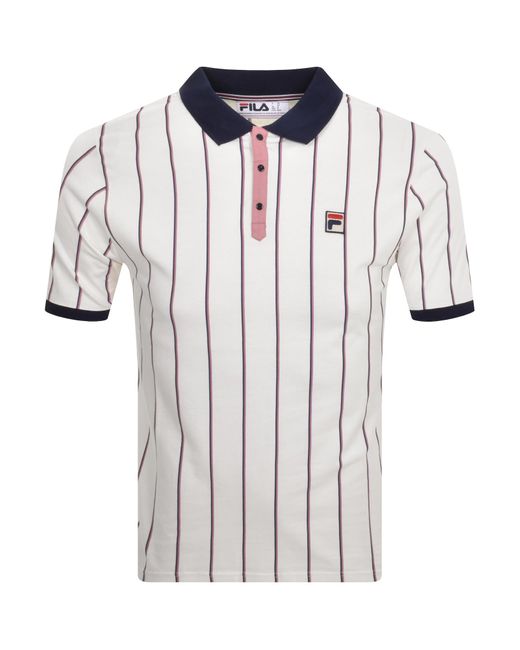 Fila Gray Classic Stripe Polo T Shirt for men