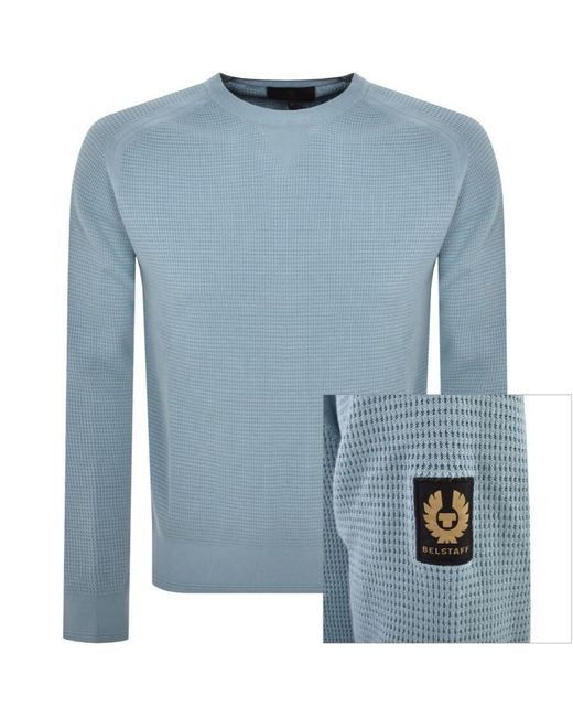 Belstaff Blue Cole Knit Jumper for men