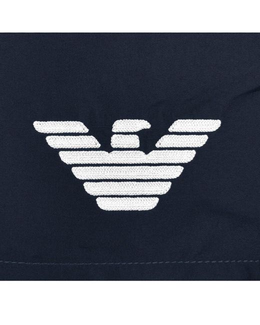 Armani Blue Emporio Logo Swim Shorts for men