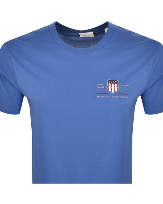 Gant Blue Original Archive Shield T Shirt for men