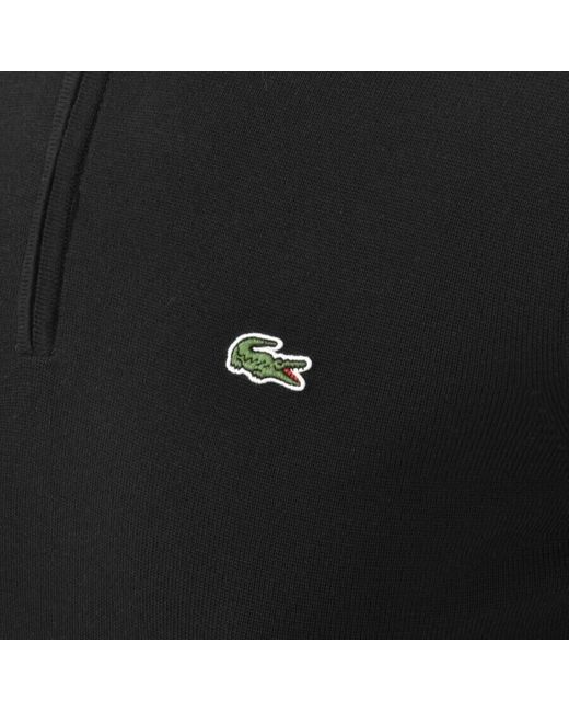 Lacoste Black Half Zip Logo Knit Jumper for men